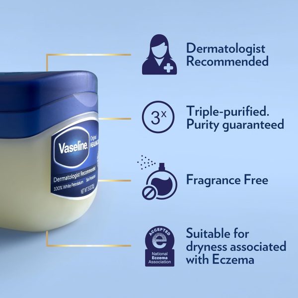 Vaseline Petroleum Jelly Travel-Size 2-Pack – Hypoallergenic Skin Protectant, Unscented Healing Ointment for Beauty & Personal Care, 1.75 Oz Ea - Image 2