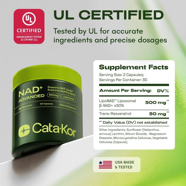 NMNH Supplement Alternative - Liposomal NAD with Resveratrol - High Purity NAD Supplement for Anti-Aging, Energy, Focus - 60 Capsules - Image 2