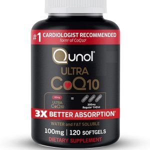 Qunol CoQ10 100mg Softgels, Ultra CoQ10 100mg, 3x Better Absorption, Antioxidant for Heart Health & Energy Production, Coenzyme Q10 Vitamins and Supplements, 4 Month Supply, 120 Count